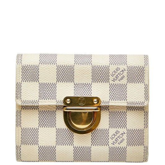 Louis Vuitton Damier Azure Porte Feuille Koala N60013 White Gold PVC Plated