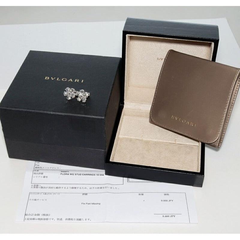 Bulgari Earrings 18K White Gold 10 P Diamonds 090 cte-vs2-ve — view 6