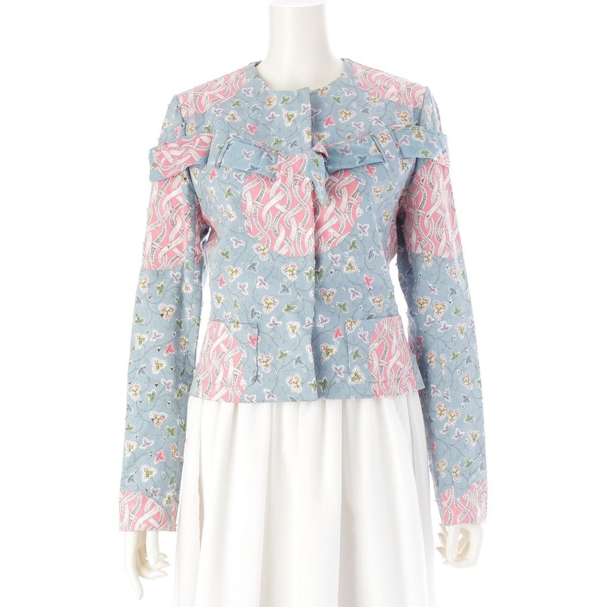 Dior Cotton Galliano Era Trim All Over Pattern Denim Jacket