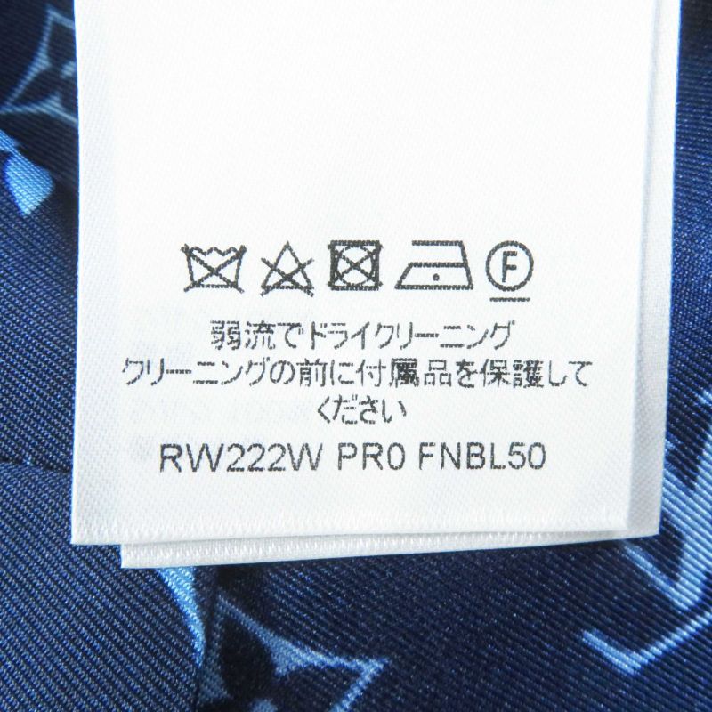 Louis Vuitton 22AW 100% Silk Monogram Pajama Shirt/long Sleeve Shirt Navy