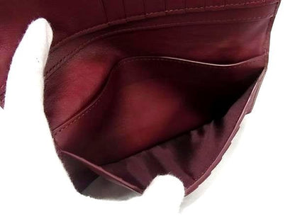 Bottega Veneta Intrecciato Leather Bifold Long Wallet Bordeaux Ay1103