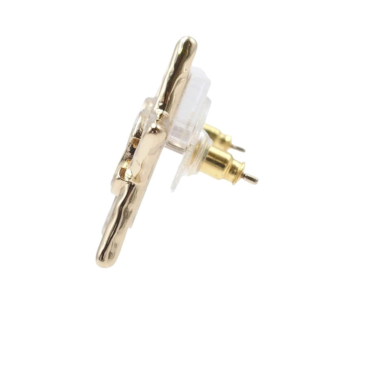 Chanel Earrings Light Gold Metal CC Logo Star Costume — view 2