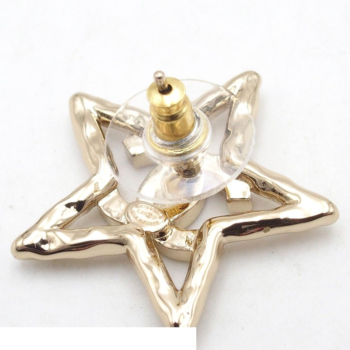 Chanel Earrings Light Gold Metal CC Logo Star Costume — view 5