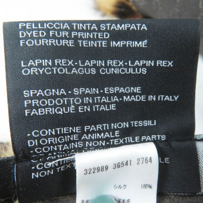 Gucci 322989 Lapin Fur Leopard Pattern Lining 100% Silk GG Pattern Shawl /