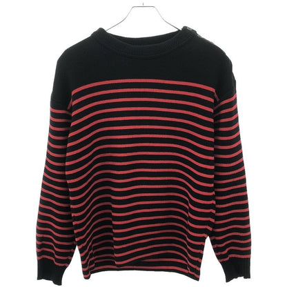 Saint Laurent Paris 14 AW Shoulder Button Striped Knit Sweater Y1 F01