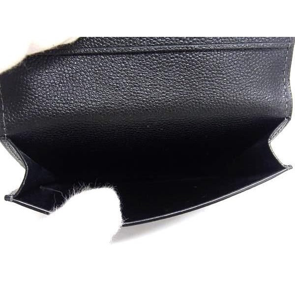 Cartier Card Case Santos Black Leather Silver Hardware — view 6