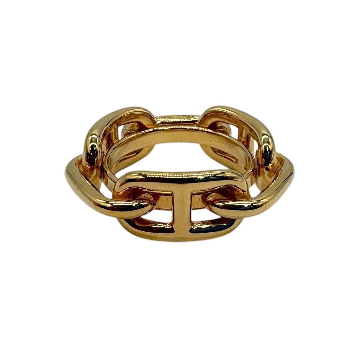 Hermes Scarf Ring 90 Lucade Legato Chaine D'ancre Gold