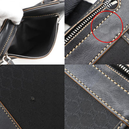 Celine Macadam 157112jbu Nylon Canvas And Leather Black Unisex Shoulder Bag