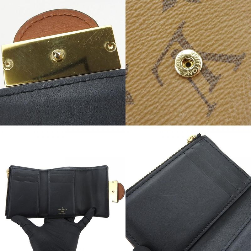 Louis Vuitton Portefeuille Dauphine Compact M68725 Monogram Reverse Brown Gold