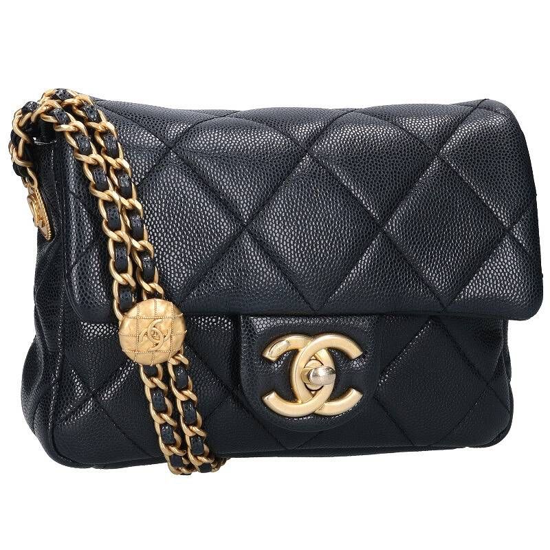 Chanel Mini Matelasse Caviar Skin Chain Shoulder Bag Women