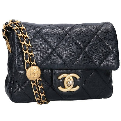 Chanel Mini Matelasse Caviar Skin Chain Shoulder Bag Women