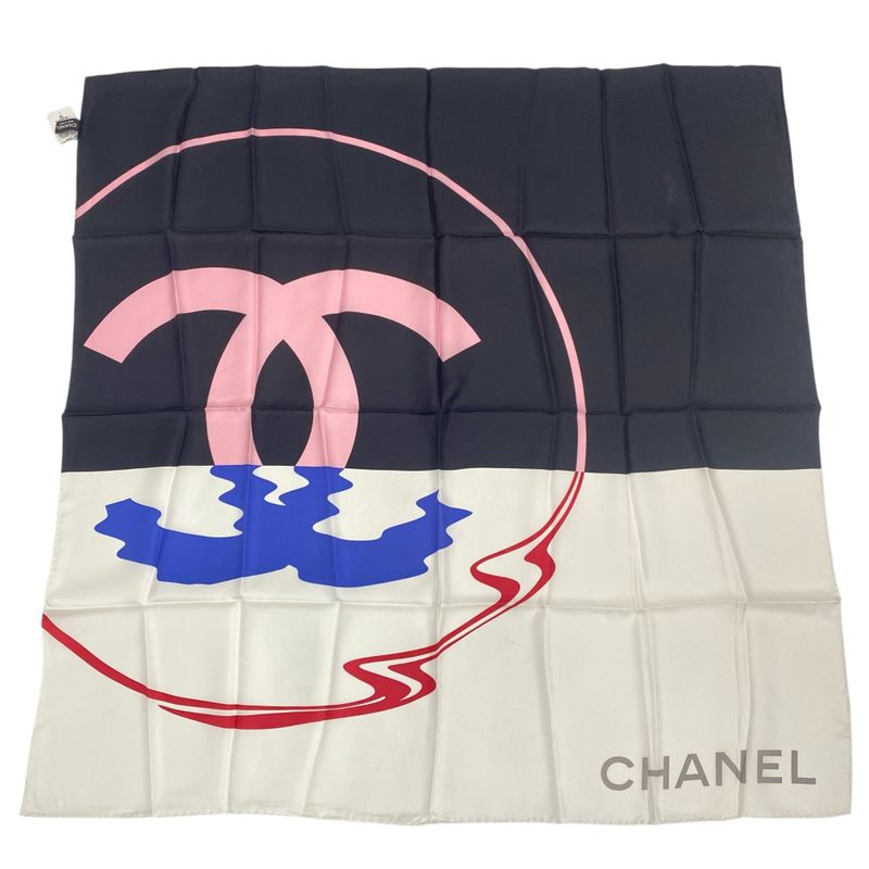 Chanel Scarf Silk Large Size Coco Mark Logo Multicolor 85x85cm (33.46in)