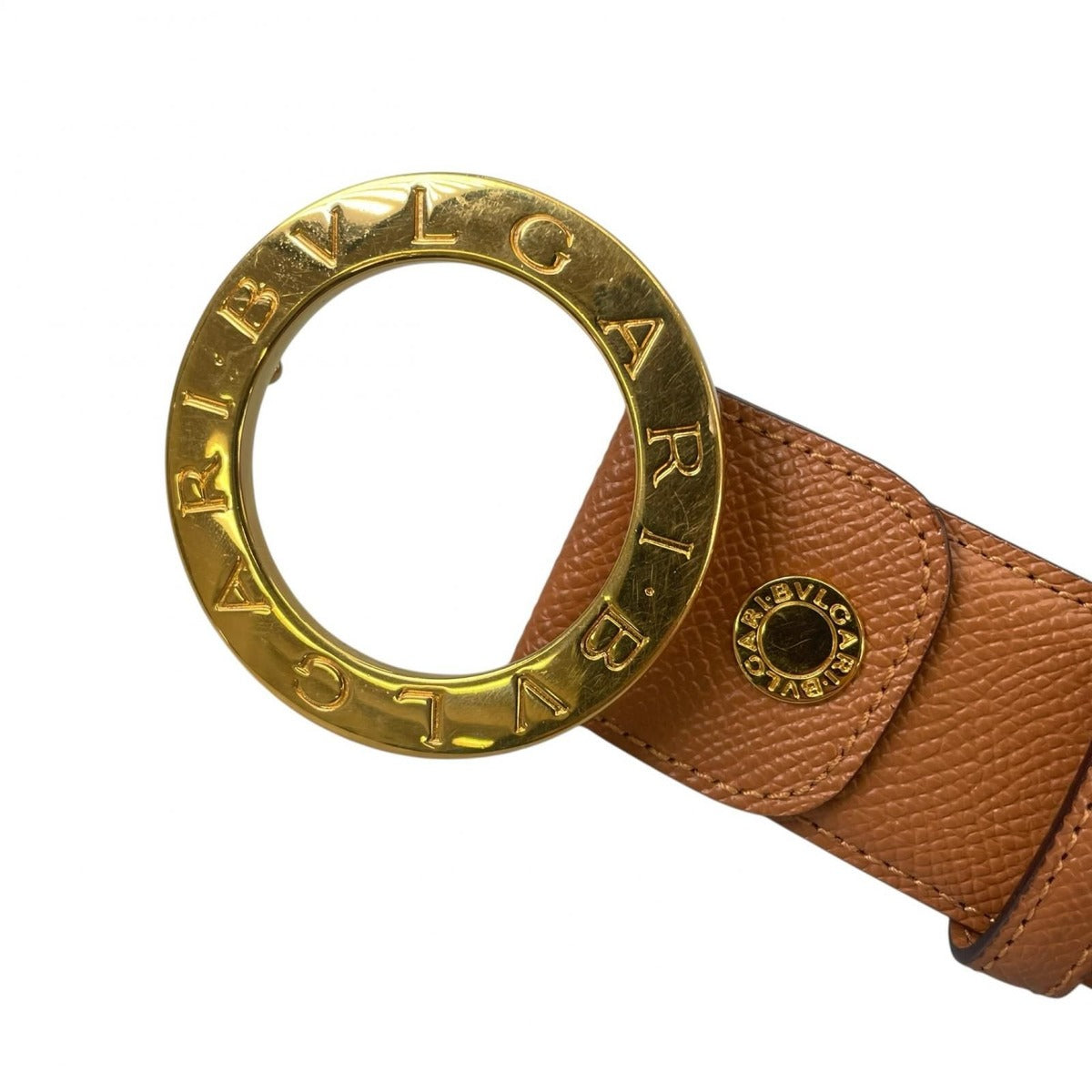 Bvlgari Leather Brown Belt Gold — view 5