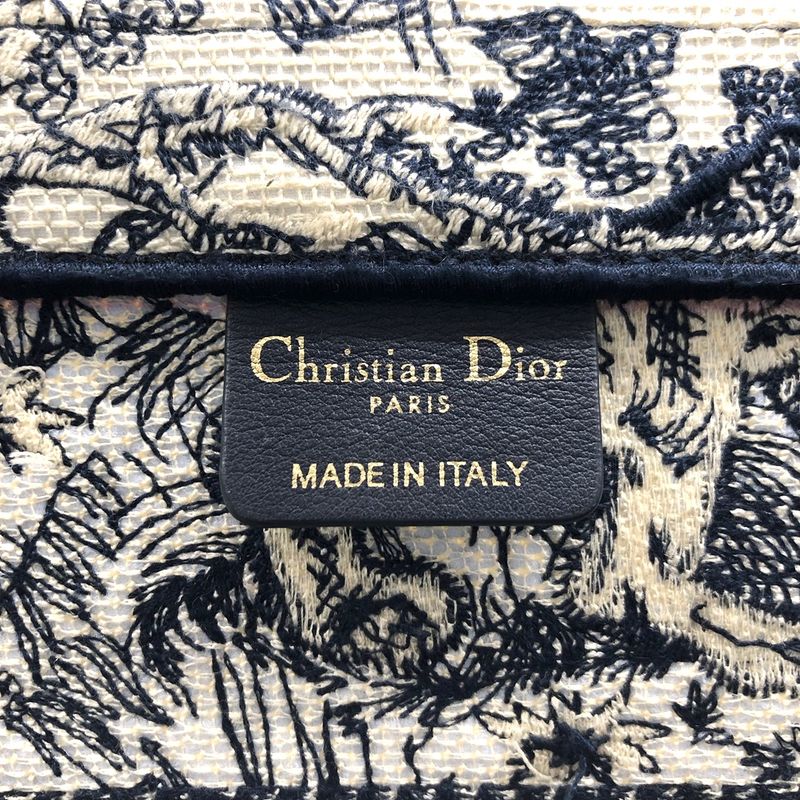 Christian DIOR Book Tote Medium Toile De Jouy Sauvage Tote Bag Navy Taiga -