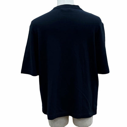 Hermes Cotton Cashmere Pocket Crew Neck Short Sleeve T-Shirt Navy — view 4
