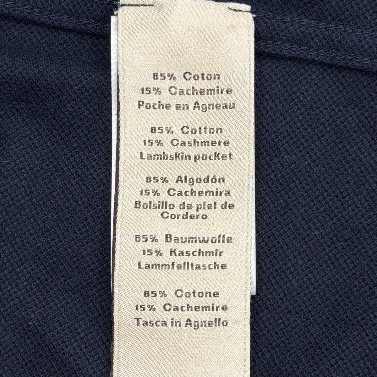 Hermes Cotton Cashmere Pocket Crew Neck Short Sleeve T-Shirt Navy — view 7