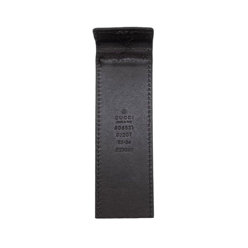 Gucci Wide Belt Double G 406831 Dj20t 1000 Calfskinleather Black Goldhardware