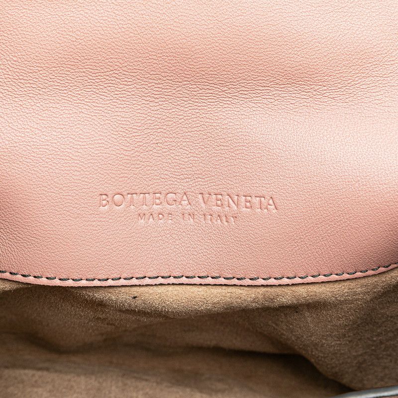 Bottega Veneta Intrecciato Crossbody Shoulder Bag Beige Pink Leather Women