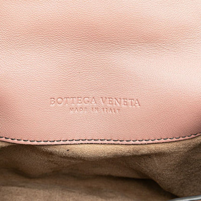 Bottega Veneta Intrecciato Crossbody Shoulder Bag Beige Pink Leather Women