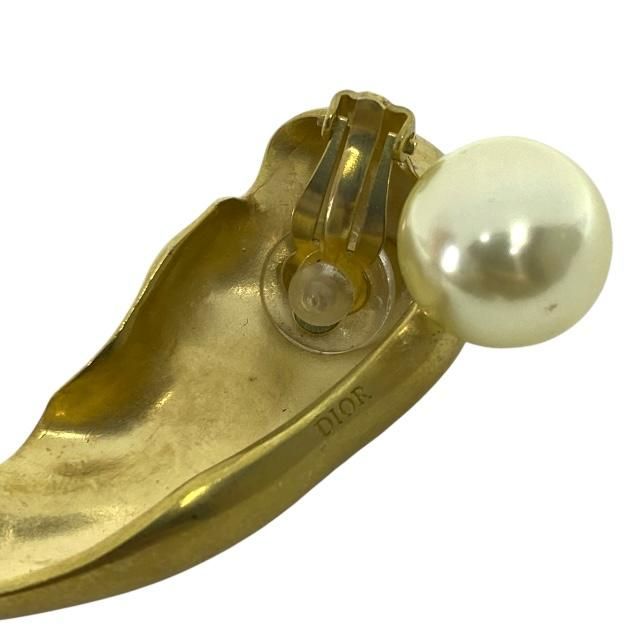 Christian DIOR Ear Cuff Earrings Earring Accessories Pearl GP Gold White For