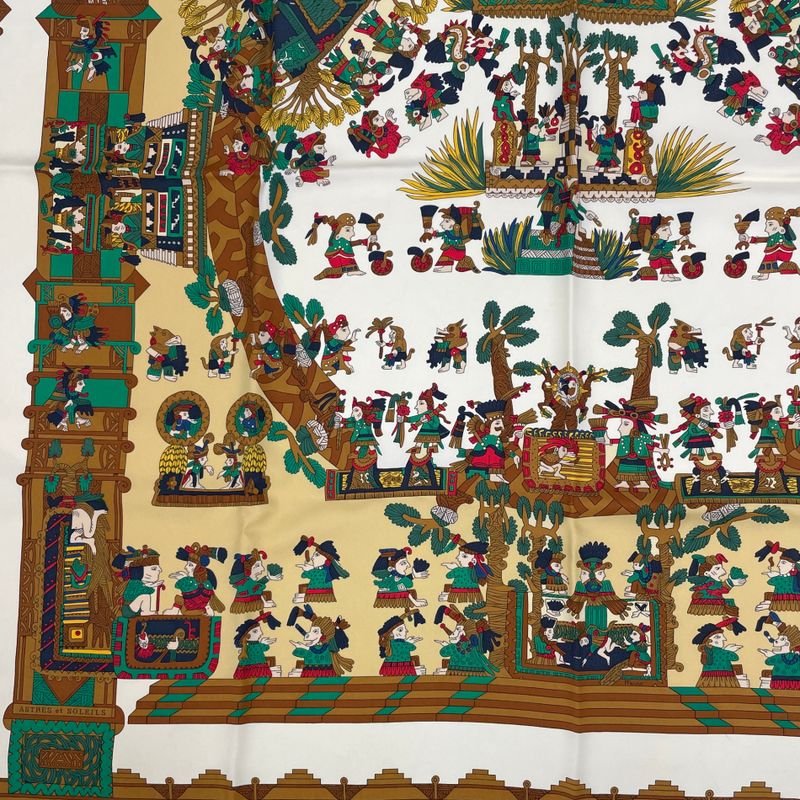 Hermes Scarf Silk Carre 90 Astres Et Soleils Celestial Bodies And The Sun Blawan