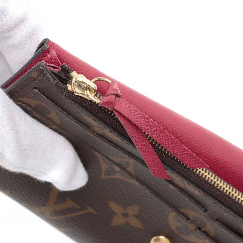 Louis Vuitton Monogram Portefeuille Emilie Zipper Long Wallet M41943 Brown ×