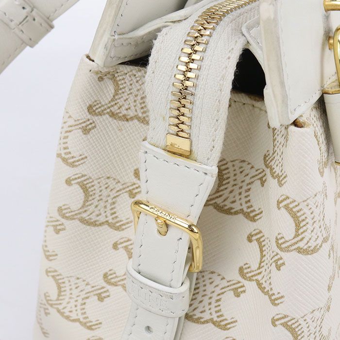 Celine Shoulder Bag Triomphe Canvas Crossbody Shoulder Bag PVC Leather Women