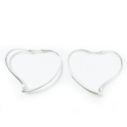 Tiffany & Co Open Heart Medium Binaural Hoop Earrings Ag925