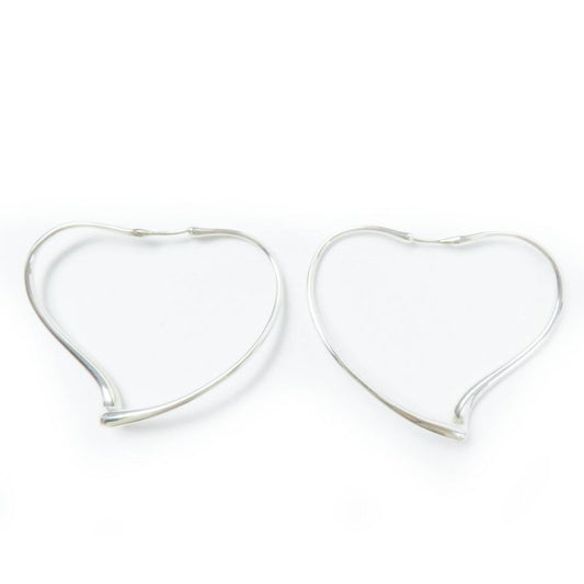 Tiffany & Co Open Heart Medium Binaural Hoop Earrings Ag925
