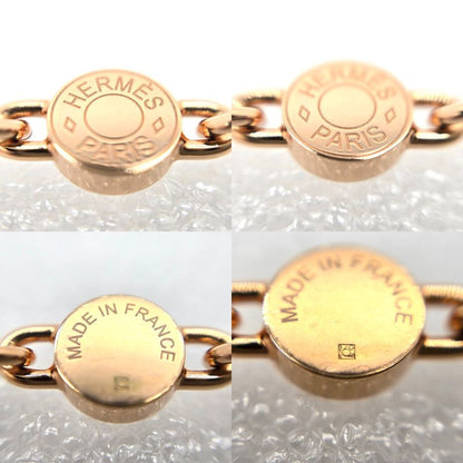 Hermes Charnières PM Necklace Swift Leather Gold Color Metal Neck Circumference