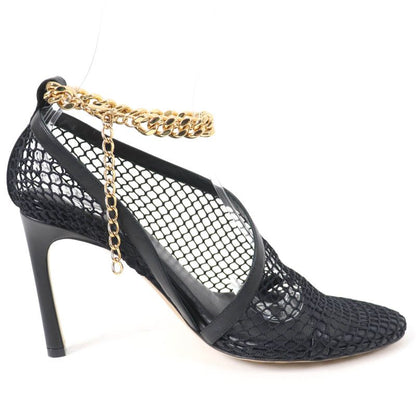Bottega Veneta Chain Trim Mesh Pumps Black Gold Hardware 37 With