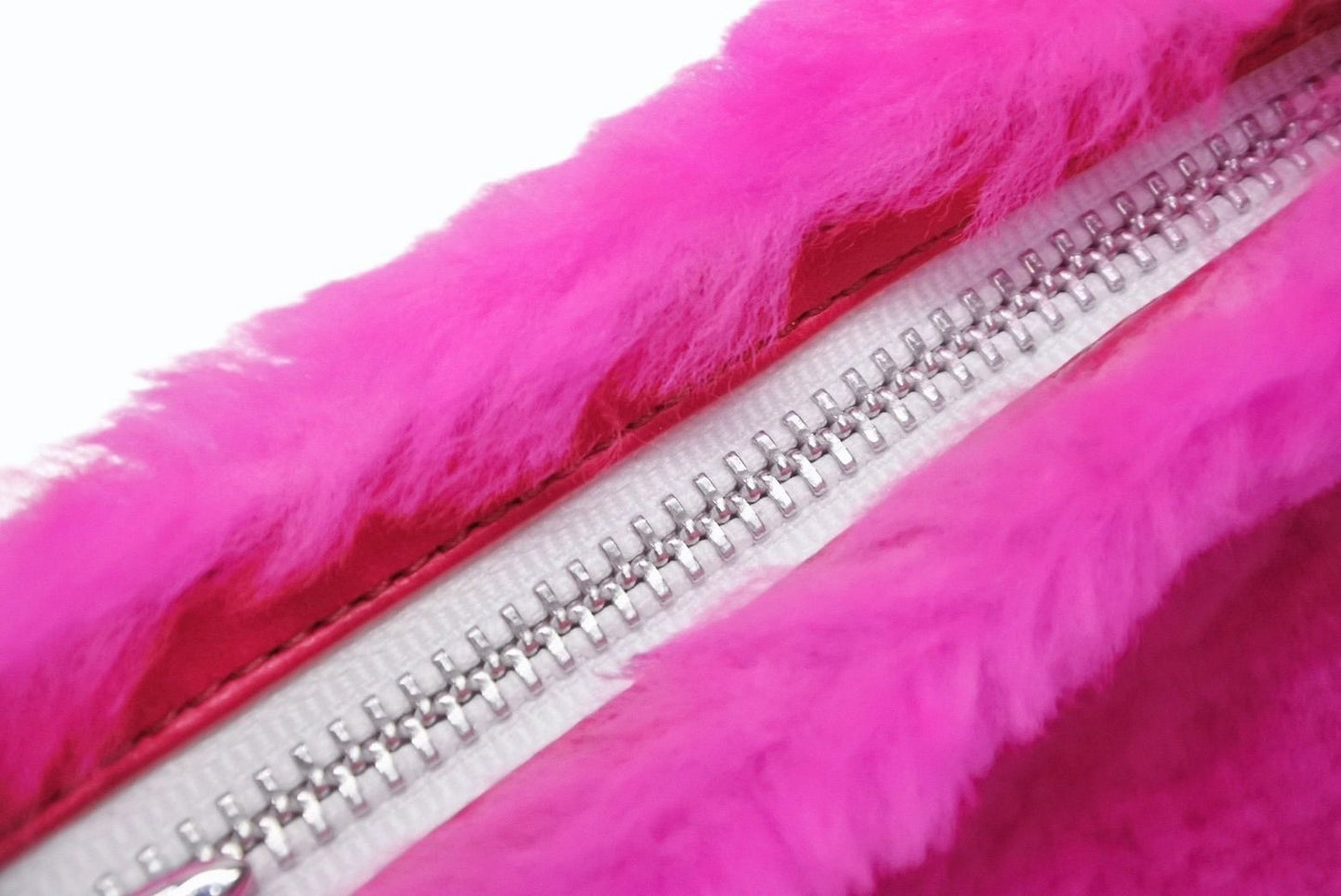 Chrome Hearts Fur Pouch Dagger Zip Scroll Label Logo Pink 925 Sterling Silver — view 7