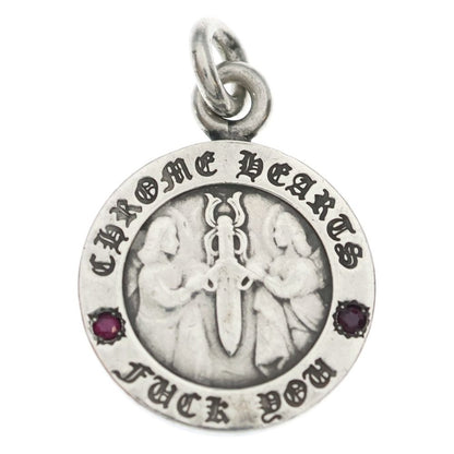 Chrome Hearts Chrm Angl Mdl V1 Angel Medal Charm After Ruby V1 Silver Keychain