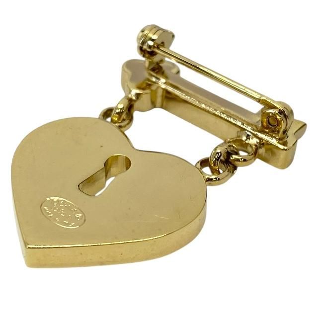 Chanel Brooch Coco Mark Heart Key Color Stone Pink Gold 02P