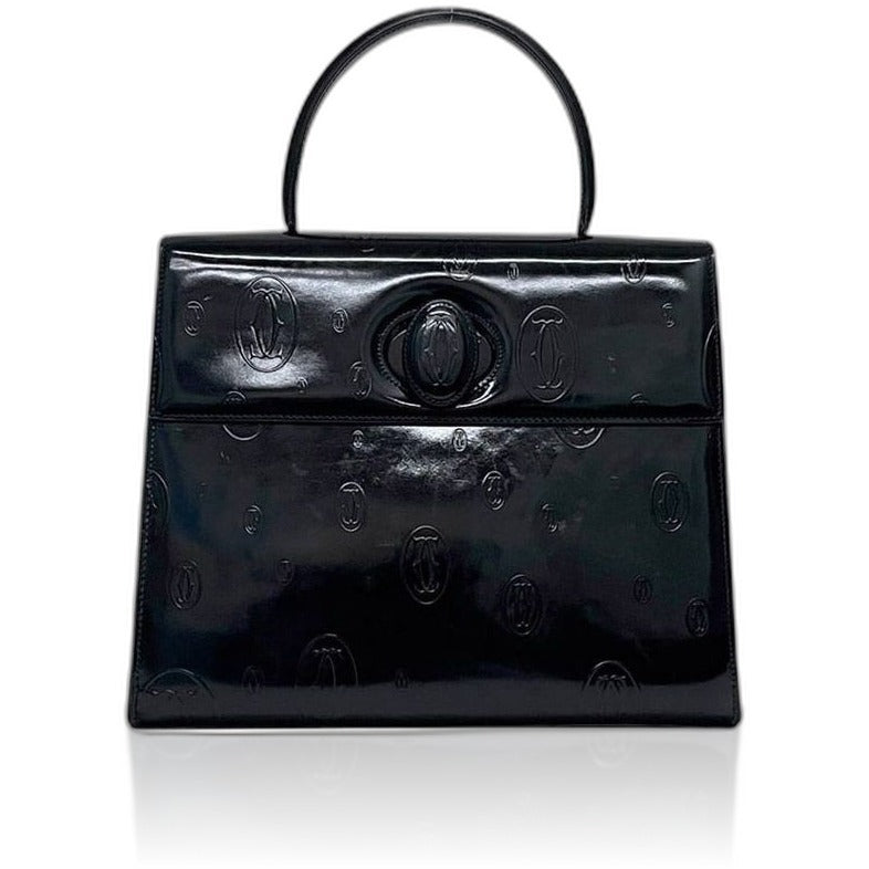Cartier Handbag Dark Navy Happy Birthday Patent
