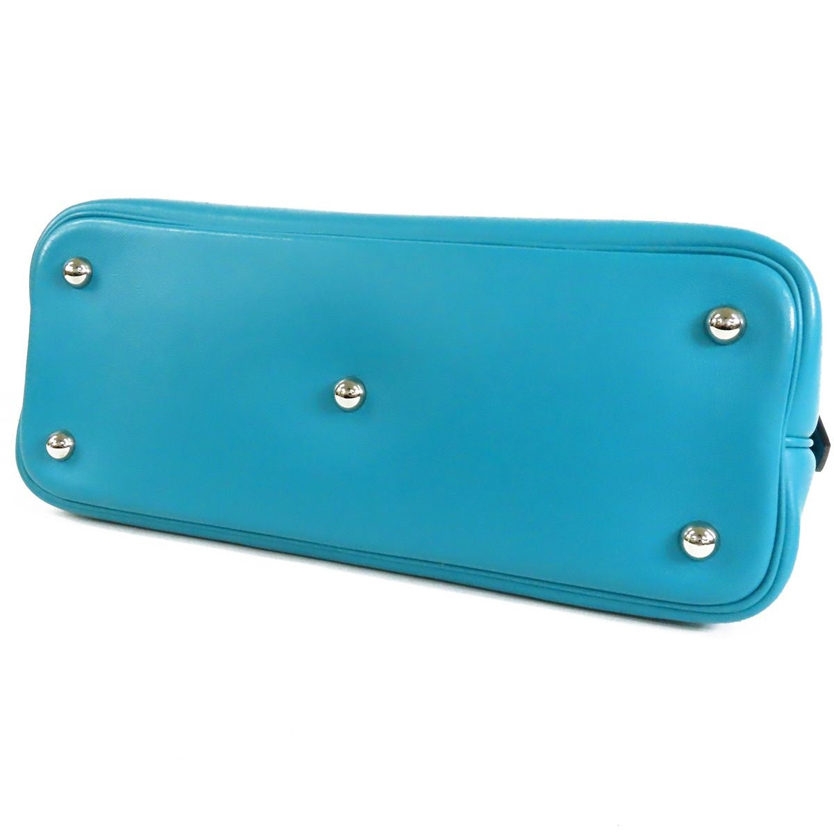 Hermes Bolide 30 Turquoise Silver Swift Handbag — view 3