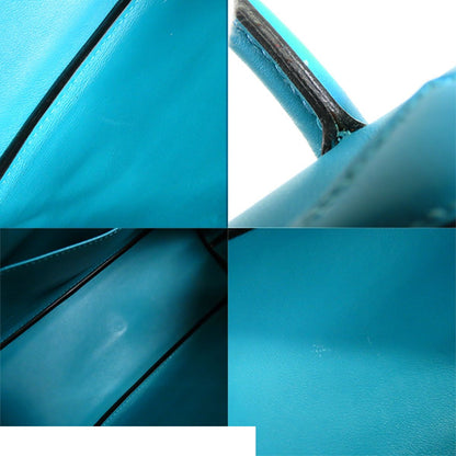 Hermes Bolide 30 Turquoise Silver Swift Handbag — view 8
