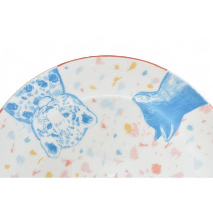 Hermes Dessert Plate Baby Tableware Passepasse Animal Print Pink Multi — view 2