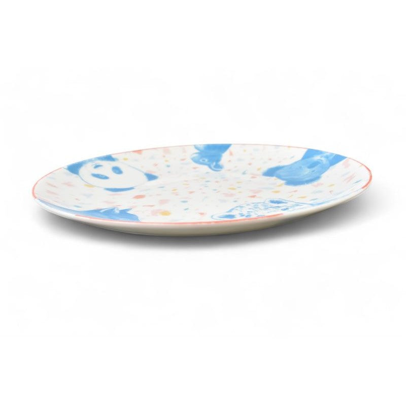 Hermes Dessert Plate Baby Tableware Passepasse Animal Print Pink Multi — view 9