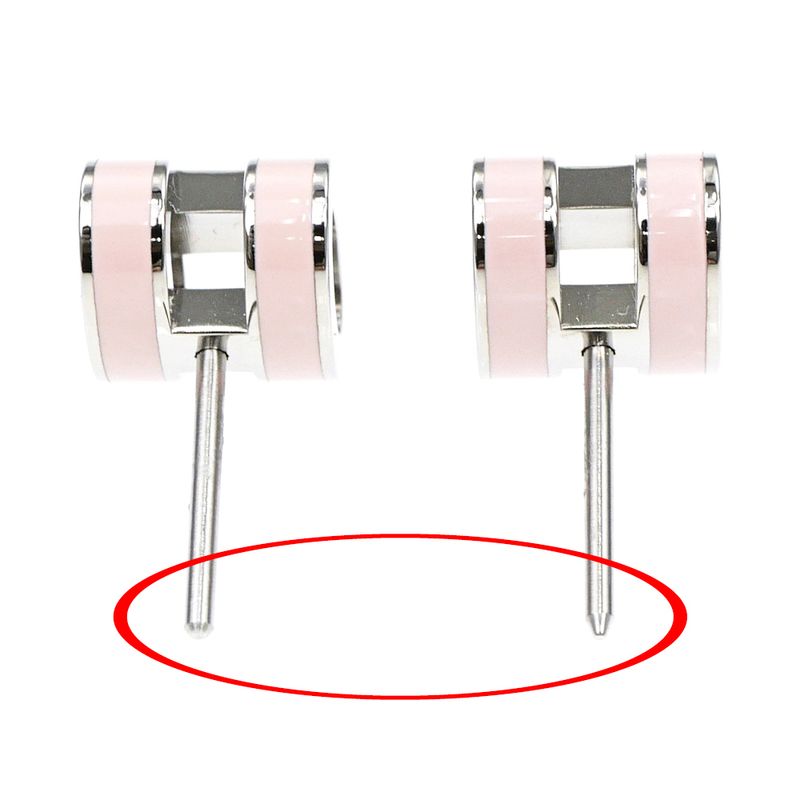 Hermes Earrings Pop Ash Mini H Pair Pink Silver Color Jewelry Others