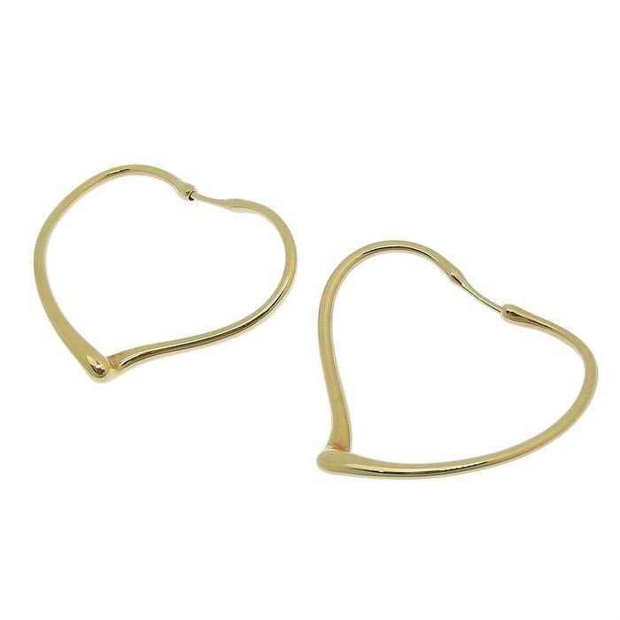 Tiffany & Co Tiffany & Co Open Heart Hoop Earrings Small 18K Yellow Gold 750