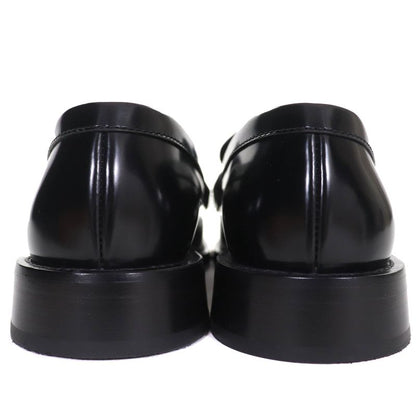 Louis Vuitton Connelly Line Square Toe Logo Leather Coin Loafer Black 35.5