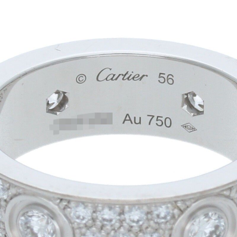 Cartier LOVE RING Love Ring Pave Diamond 18K White Goldring Men's 56