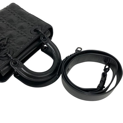 Christian DIOR Diamond Cannage 2WAY Shoulder Bag Handbag Bag Cabasn Brand Black