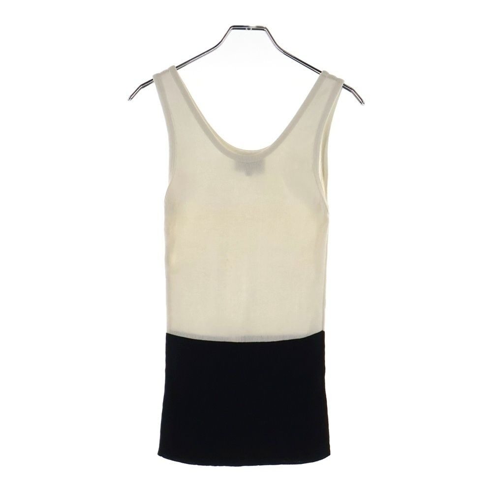 Chanel Bicolor Rib Knit Mini Dress White Black