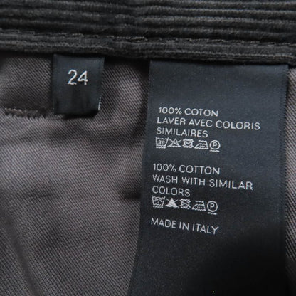 Celine 100% Cotton Corduroy Flared Pants Bottoms Dark Green 24 Made In Italy