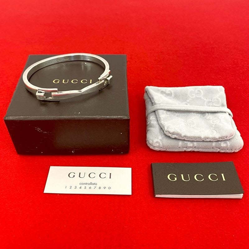 Gucci Horsebit Belt Motif Bangle Silver 925 Bracelet Accessories