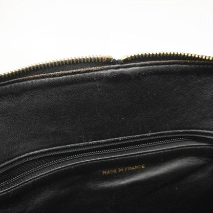 Chanel Shoulder Bag Caviar Skin Black Gold Hardware Women