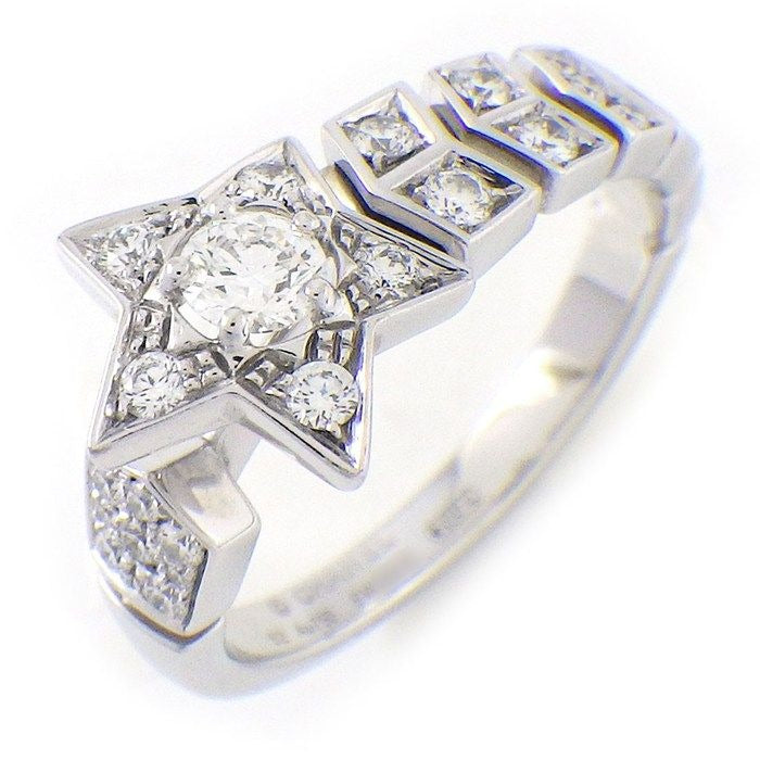 Chanel Ring Comet Shooting Star Motif Half Circle Pave 27 Points Diamond