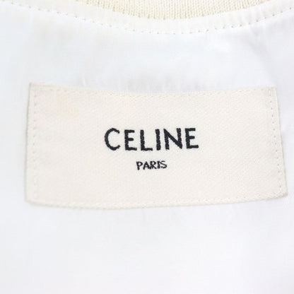 Celine 2w365495m Back Logo Bicolor Nylon Jacket Teddy Blouson White Black 44